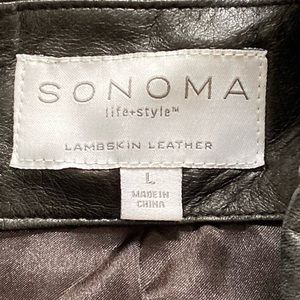 Sonoma Life+Style Black Lambskin Leather Jacket